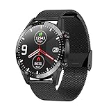 AAN – Venus 21 - Smart Watch – Additional Strap, CE, FCC, ROHS Certificate, GPS, Fitness Measurement (Heart Rate/Blood Pressure/Oxygen), Waterproof IP68, Bluetooth (Black-Steel)