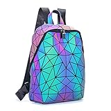 FZChenrry Geometrische Tasche Geometrischer Rucksack Damen Leuchtender Holographic Rucksäcke Reflektierend Festival Beutel A1