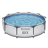 Bestway Steel Pro MAX Frame Pool ohne Pumpe Ø 305 x 76 cm, lichtgrau,