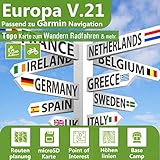 Europa V.21 Topo Map Karte kompatibel zu Garmin Oregon 680, Oregon 680