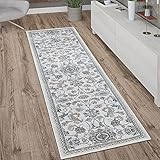 Paco Home Teppich Läufer Flur Schlafzimmer Kurzflor Modern Vintage Orient Muster Bordüre, Grösse:80x150 cm, Farbe:C