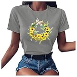 sportbekleidung für Damen Tunika Damen große größen Damen Tshirt Langarm/Kurzarm v Ausschnitt Oberteil Sommer Basic Shirt Damen Crop top Tunika Damen große größen kl(#NHD-220326 T-Shirt-A14 XL)