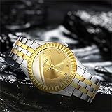 Herrenuhr mit Stahlband Herren Casual Quarz Edelstahlband Diamanten Business Uhr Armbanduhr, Edelstahl Legierung, Wasserdicht Analog Quarz, Fashion Elegant Einzigartig Armband U