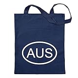 Kiwistar Australien AU Tragetasche Baumwolltasche Stoffbeutel Umhängetasche Langer Henk