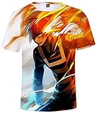 YIMIAO Herren Jungen Shirt Digitales Drucken Manga Anime T-Shirt Sommer Unisex My Hero Academia 3D Kurzarm(M)