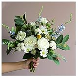 NYKK Künstliche Blume Hand Strauß Kunstblumen for Foto Requisiten Bouquet Mode-Stil, Wohnzimmer Schlafzimmer Küchenmöbel Wohn- Ewige Blume (Color : White)