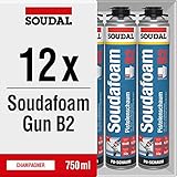 12x Soudal Soudafoam Gun B2 Pistolenschaum PU Schaum Montageschaum Füll- & Dämmschaum 750