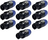 10x Adam Hall 7871 - PA Lautsprecher Stecker 4 polig schraubbar, Speaker-Stecker Kabelsteck