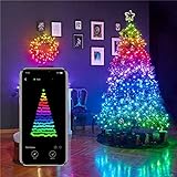 ConPush 10M 100LED RGB LED Lichterkette Smart Bluetooth Lichterketten App Gesteuert Lichter Weihnachtsbaum für Innen Zimmer Balkon Party W