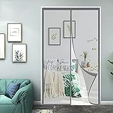 Magnet Fliegengitter Tür Insektenschutz, LXZHPA Magnetischer Fliegenvorhang, Magnetvorhang HäNde Frei, Verschiedene Größen, Terrassentür Klebemontage, Ohne Bohren-90x270cm(35x106inch)