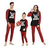 Familien Weihnachten Pyjamas Weihnachts Schlafanzug Set Weihnachtspyjamas Nachtwäsche Hausanzug für Mädchen Herren Damen Jung