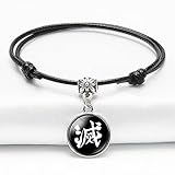 ZJCLPL Demon Slayer Lederkordelarmband für Kisatsutai,Anime Schmuck, geflochtenes Armband, Anime Armband verstellbares Armb