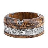 Wifehelper Zigarette Aschenbecher, Tragbare Mini Holz Tisch Aschenbecher Zigarettenasche Halter Desktop Rauchen Aschenbecher für Home Office Dekoration(L)