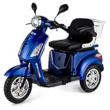 VELECO Dreirad ElektroRoller E-Scooter Elektromobil 25 km/h 900W 3 Rad Seniorenfahrzeug Seniorenmobil ZT15 (Blau)