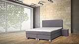 WELCON boxspringbettenshop24.de - ORIGINAL Rockstar LE (Limited Edition) Taschenfederkern 1126 Stück - Boxspringbett 180x200 cm Härtegrad H3 in hellgrau TTF in Matratze und Boxen inkl. Topp
