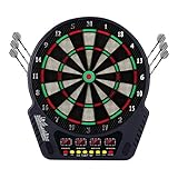 Elektronische Dartscheibe Set Automatische Score E-Dartboards 4LED Display, Ersatzsspitzen, 27 Spielen und 243 Varianten für 16, Spieler Spiele Home Party E-Dartboards (Schwarz)