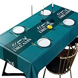 CCBAO Leicht Zu Reinigen, PVC-Material Ist Wasserdicht, Ölbeständig Und Antifouling Rechteckige Café-Dekorationstischdecke Geeignet Für Essen, Outdoor, Küche, Picknick 137x180