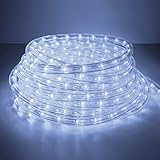 Forever Speed 12 Meter LED Lichterschlauch Außen, Wasserfest LED Schlauch für Auße, Dekoration und Beleuchtung LED Lichterschlauch für Halloween, Garten, Weihnachten, Hochzeit, Party, Kaltweiß