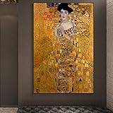 Gustav Klimt Berühmte Gemälde Frau In Gold Reproduktion Dekoration Poster Und Drucke Wohnzimmer Wohnkultur Wandkunst Bild-70x100cm Kein R