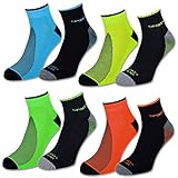 8 oder 12 Paar Sportsocken Herren Damen Sneaker Socken NEON mit verstärkter Frotteesohle Baumwolle 16209 (8 Paar 39-42)