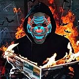 Kampeaburr Cosplay Mask LED Party Mask Sprachaktivierte Luminous Mask, die beleuchtete Maske für Bar, Tanzen, Reiten, Skaten, Party und jedes Festival, Frauen, Männer und Kinder (Clown)