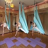Yontree Yoga Hängematte Set Anti-Gravity-Schwingen Aerial Yoga Fitness Tuch 500 * 280cm (eisblau)