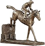 WQQLQX Statue Jockey und Pferd Statue Statue Heimdekoration Zubehör Gewölbe Pferd Statuette Bronze Skulptur Desktop Art Dekoration Handicraft Statuette Skulpturen (Size : A)