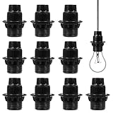 E14 Socket Lights,10Pcs E14 Lampenfassung Lampensockel,250V Bakelit Lampenfassung,Lamp Socket Adapter für Tischlampe Stehlampe Kronleuchter (Schwarz)