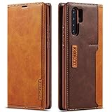 LCHULLE Lederhülle für Huawei P30 Lite Hülle Premium Leder Flip Schutzhülle mit Kartenfach Klappbar Handyhülle ultradünn Brieftasche für Huawei P30 Lite B