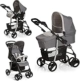 Hauck Kombi Kinderwagen Shopper SLX Trio Set / inkl. Baby Wanne mit Matratze / Reise System mit Autositz / Buggy mit Liegefunktion / bis 25 kg / Getränke Halter / Kompakt Faltbar / G