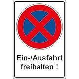 Schild Einfahrt/Ausfahrt freihalten aus Alu/Dibond 200x300 mm - 3 mm stark