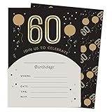 Einladungskarten zum 60. Geburtstag, mit Umschlägen und Siegelstickern, Vinyl, 25 Stück