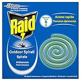 Raid Spiralen gegen Mücken, kurz, 24 Packungen mit je 10 Spiralen [240 Spiralen]