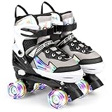 AILUKI Rollschuhe für Kinder Roller Skates für Anfänger größenverstellbare (Größe 31-42), Bequem und atmungsaktiv Quad Skates für Mädchen, Jungen, Jug