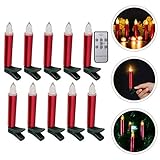 Uonlytech 1 Set Weihnachtskerzen mit Clip Fernbedienung batteriebetrieben Weihnachtsbaum LED Kerzen Weihnachten flammenlose LED für Hochzeit Geburtstag Dek