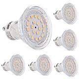 LEDGLE 6er GU10 LED Lampe 3,5 W Reflektor Warmweiß 3000K, Ersetzt 60W Halogenlampen, 120 ° Abstrahlwinkel, Einbauleuchte, GU10 S