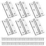 6 Stück Edelstahlscharniere,Edelstahl Tür-Scharnier Scharniere, Türband Scharnier,Klappbare Hintere Scharniere,Edelstahl Klavierband,Edelstahl Scharniere Steckverbinder mit 6 Montage Lö