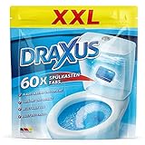 DRAXUS 60x Spülkasten Tabs I Wasserkastenwürfel für den Spülkasten im XXL Pack I Färbt das Wasser blau I Sorgt für extra Frische und hält die Toilette saub