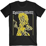 Iron Maiden T Shirt Gelb Flyer Band Logo Nue offiziell H