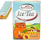 Rottaler - 10er Pack Eistee 'Pfirsich' 0.5 Liter (Mit Strohhalm) - Ice Tea Erfrischungsgetränk Softdrink ohne Kohlensäure mit Peach Geschmack aus Schwarzteeextrakt (Originalrezeptur)