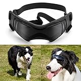 Ownpets Anti-UV Hundebrille, Sonnenbrille, Skibrille, Hund Fliegerbrille für kleine und mittlere Hunde, verstellbar, Sunglasses for Dog,Schw