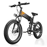 QTQZ Mehrzweck-Elektro-Mountainbike Tragbares faltbares E-Bike Erwachsene Elektrofahrrad 4.0 Fetter Reifen 48v 12ah Versteckter Abnehmbarer Lithium-Akku 400-Watt-Motor für Mobilitätsunterstützung