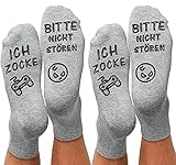 Gaming Socken, nicht stören Ich bin Lustige Söckchen, Do Not Disturb I'm Gaming Neuheit Baumwollsocken Gamer Knöchel Socken Rutschfeste Haussocken Wintersocken Geschenk für Damen Herren Sp