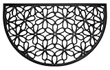 andiamo Gummifußmatte Fußmatte Türmatte Indoor/Outdoor Gusseisen-Look Bodenmatte Fußabtreter andiamo - rutschhemmend pflegeleicht strapazierfähig - 45 x 75 schwarz halb