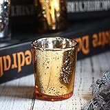 12 St Teelichthalter galvanisierter Glaskerzenständer Kerzenhalter für Hochzeit Geburtstagsfeiern Bar Restaurant Kerzenbecher Cafe Kerzenständer Weihnachts (12 Gold Teelichthalter)