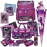 PEGASUS -Einhorn- SCOOLI Undercover EasyFit Schulranzen-Set 14tlg.mit SCHULTÜTE,TÜTENSCHMUCK,SPORTTASCHE,BROTDOSE,TRINKFLASCHE,GUMMIZUGMAPPE und GELDBÖRSE - HAUSAUFGABENHEFT u. NOTIZ-SET GRATIS