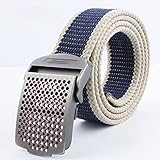 GWYUQG Männer & Womencanvas Gürtel Hohl Metallschnalle Luxus Jeans Gürtel Für Männer Vintage Taktische Gürtel Militär Nylon Strap Männlich (Color : B, Size : 140)