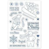 GLOBLELAND Weihnachten Eisbär Stempel Christmas Winter Tiere Silikonstempel Clear Stamps Transparentes Stempel Siegel Klare Stempel für Kartenherstellung Dekoration und DIY Scrapbooking Dek