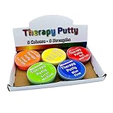 Therapeutische Knete, Premium-Set, 5 Stück, quetschbar, ungiftig, für Handübungen, Anti-Stress, 5 Stärken für Erwachsene und Kinder, 57 g, farbkodierte B