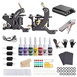 HAWINK Komplettes Tattoo-Kit für Anfänger 2 Pro Tattoo-Maschine Tattoo-Netzteil-Kit 7 Tattoo-Tinten-Set Tattoo-Zubehör TK-HW2007